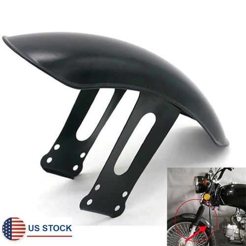 Black motorcycle front - front, fender
