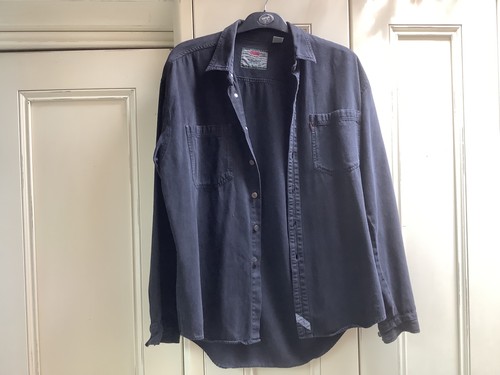 Black denim levis shirt - denim,
