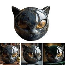 Sculpture artisanale noire pour chat pierre pour cristal art et décoration bure