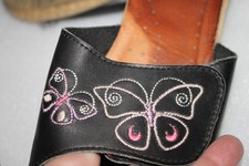 FLY FLOT  Black Leather +Pink