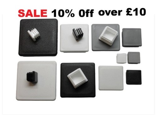 Square white plastic - square, caps