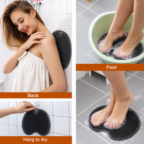 Shower foot scrubber mat - foot, back
