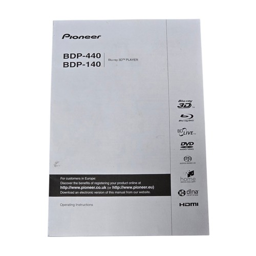 Pioneer bdp 440 - pioneer, bdp-140