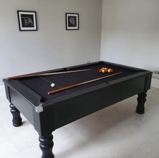 New Fox Matt Black Round Leg Slate Pool Table | 6ft Or 7ft |*HomePoolTables*