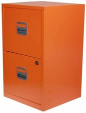 Bisley A4 Filing Cabinet Metal 2 Drawer Orange | 24 Hour Weekday Delivery