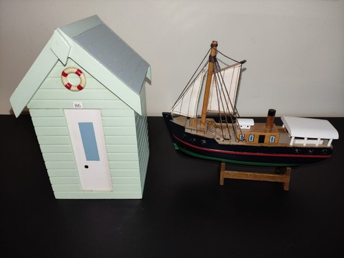 Wooden money box beach hut - hut, &