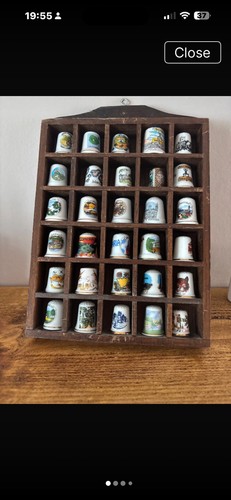 Vintage wooden thimble storage - vintage,