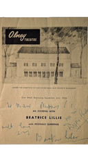 Beatrice Lillie w/ Reg. Gardner autographed program, Olney Theater. 2 Sept. 1952
