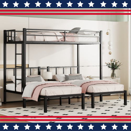 Triple twin bunk - bed-,