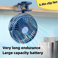 USB Rechargeable Mini Cooling Fan Clip On Desk Table Office Stroller Camping Gym