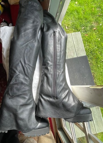 Thigh high black platform - thigh-high,