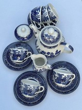 Vintage Churchill “Willow” Blue & White Tea Set for 6-person - 21 pcs England