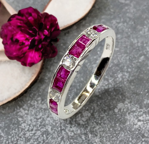 Ruby diamond eternity - diamond, ring