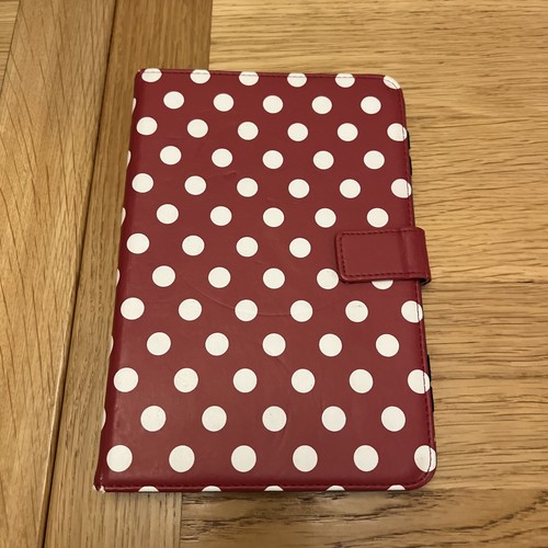 Red cream spots faux - +, leather