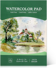 Watercolour Paper Pad A4, 300 GSM Watercolour Watercolour Sketchbook 15 Sheets C