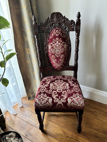 Large carved dark wood - dark, throne