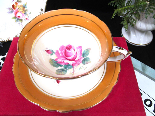 Paragon tea cup saucer pink - cup,