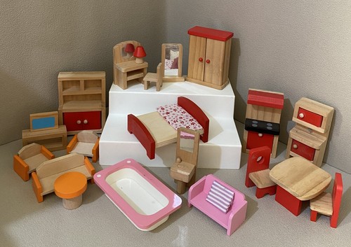 Wooden doll house furniture - wooden,