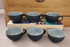 6 x Denby Blue Jetty Teacups