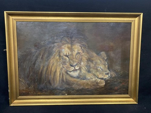 Large antique oil - large, painting