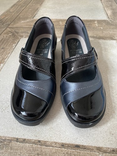 Fly flot black leather patent - black,
