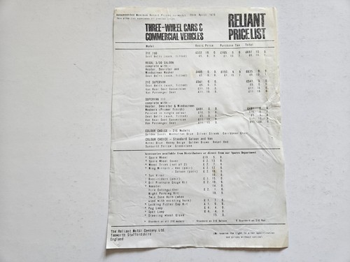 Reliant regal supervan - reliant,