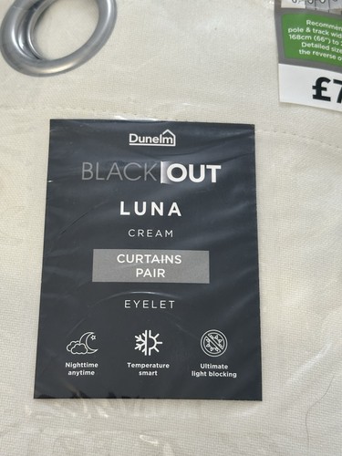 Dunelm cream blackout eyelet - blackout,