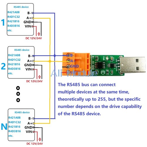 Usb rs485 bus - to, converter