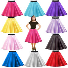 GIRLS 50s Skirt Costume 21 Inch SATIN Rock n Roll HAIRSPRAY Grease Fancy dress