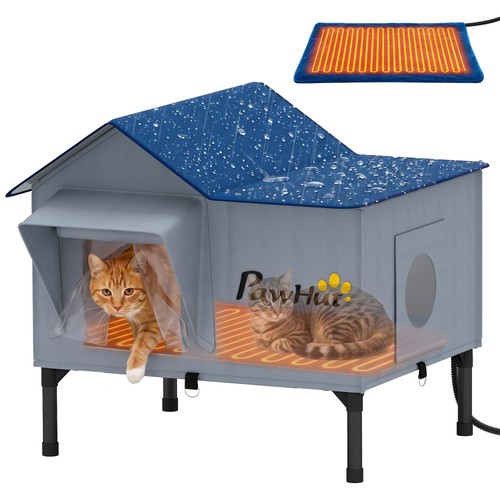 Pawhut heated cat house - heated,