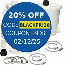 Affine Max Macerator Pump Domestic Sanitary Waste 400W White 4 Inlets Quiet IP54