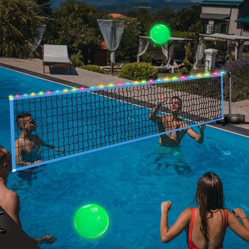 Led pool volleyball net - led,