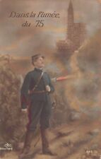 POSTCARD - WW1 - MILITARY - IN THE SMOKE OF THE 75 - FRENCH