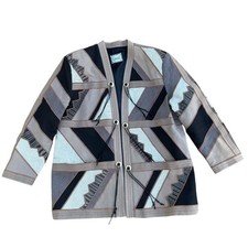 Girasol Jacket Womens Patchwork Aztec Geometric Open Front M/L Boho Coat