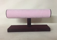 Single Bangle/ Bracelet Jewellery Stand (Burgundy and Pale Pink) *Made in the UK