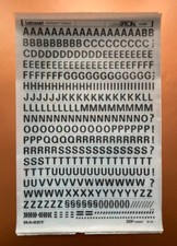 LETRASET HA-ZETT S22214 ZDF Semi Bold 48pt Black Rub Off Letters, RARE NOS