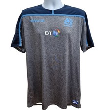 Macron Scotland Rugby Shirt Men's 3XL Grey Blue National Team Polyester