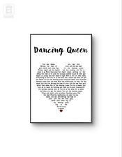 Dancing Queen Poster, ABBA Lyrics, Mamma Mia Print, ABBA Gift, A4