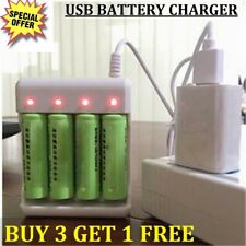 Universal 4 Slot Multi Battery Charger For AA AAA Rechargeable Batteries White