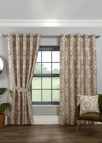 Eyelet curtains tegola damask - curtains,