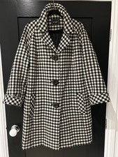 Hobbs Wool Black & White Houndstooth Checked Coat. Size 16