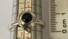 Silver Onyx Ring Marked Truth PK Si