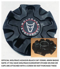 1 X Wolfrace Eurosport Assassin GT2 Alloy Wheel Centre Cap & Logo in Gloss Black