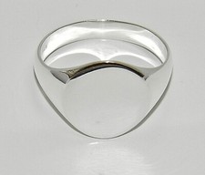 Sterling Silver Oval Signet Ring size M N O P Q R S T U V W X Y Z Mens & Ladies