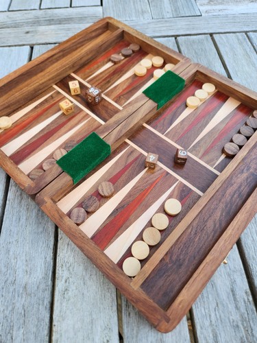 Wooden backgammon set 25cm - backgammon,