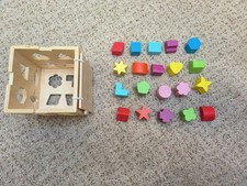 Chad Valley PlaySmart Wooden Shape Sorter With 20 Assorted Shapes Lightly Used
