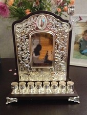 Wall Menorah - Mahogany & Silver Plated