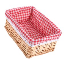  Nesting Wicker Storage Basket Flat Rectangular Seagrass Baskets with Liner
