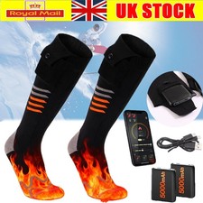2X 5000mAh Electric Heated Socks Rechargeable Battery Unisex Winter Foot Warmer