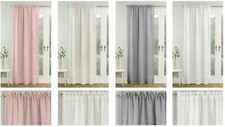Tahiti Plain Pom Pom Edged Linen Look Voile Net Curtain Panel Slot Top, 4 Cols